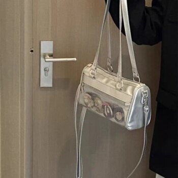 Y2K Clear Window Shoulder Bag with Chains and Star Charm